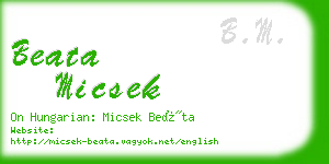 beata micsek business card